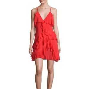 Alice + Olivia Lavinia Red Ruffled Mini Dress 4
